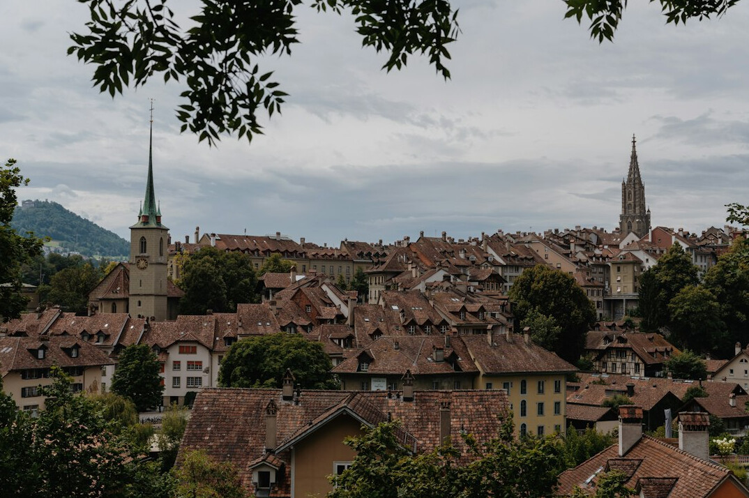 modern swiss city skyline